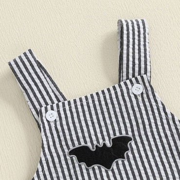 Sleeveless Striped Bat Baby Romper