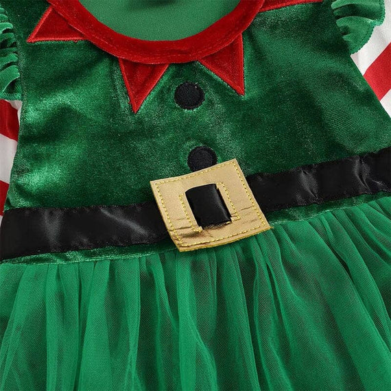 Long Sleeve Christmas Striped Baby Romper