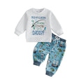 Daddy’s Little Fishing Buddy Baby Set Sets The Trendy Toddlers Blue 3-6 M 