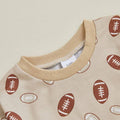 Long Sleeve Beige Football Baby Bodysuit