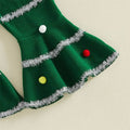 Long Sleeve Christmas Tree Flared Toddler Set