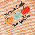 Mama's Little Pumpkin Striped Baby Romper Rompers The Trendy Toddlers 