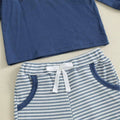 Long Sleeve Tractor Striped Pants Baby Set