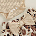Short Sleeve Ribbed Leopard Baby Set