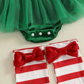 Long Sleeve Christmas Striped Baby Romper