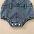 Sleeveless Denim Heart Baby Romper