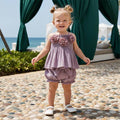 Sleeveless Floral Smocked Toddler Set