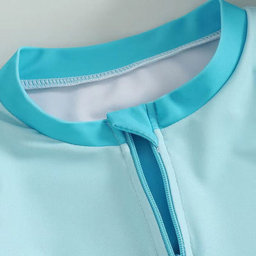 Short Sleeve Zipper Baby Swimsuit