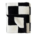 Checkered Plush Blanket Black  