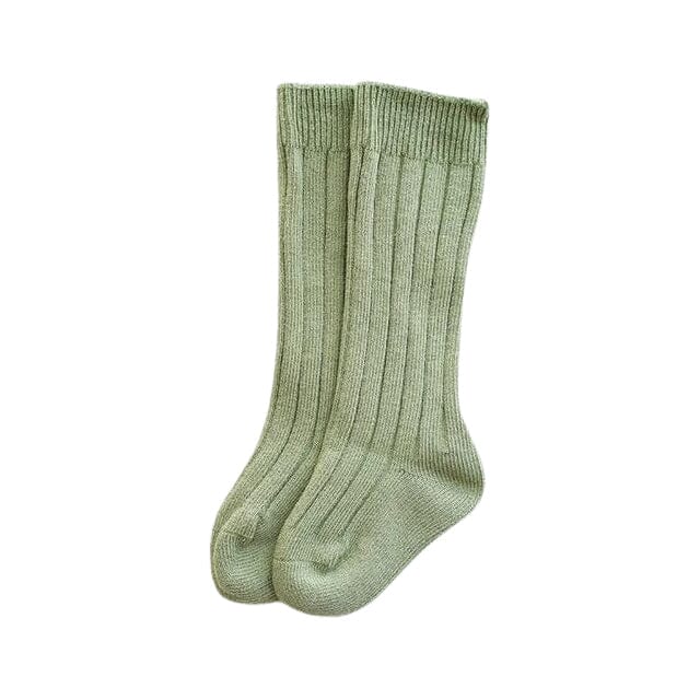 Ribbed Thigh High Baby Socks Green 0-6 M 