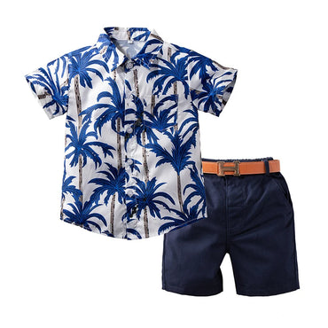 Blue Hawaiian Toddler Short Set   