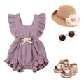 Ruffle Solid Baby Romper   