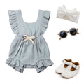 Ruffled Solid Baby Romper   