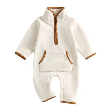 Baby Fleece Jumpsuit Beige 0-3 M 