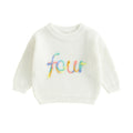 Birthday Rainbow Embroidery Toddler Sweater   