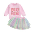 Big Sis Rainbow Tulle Skirt Set 12-24 M  