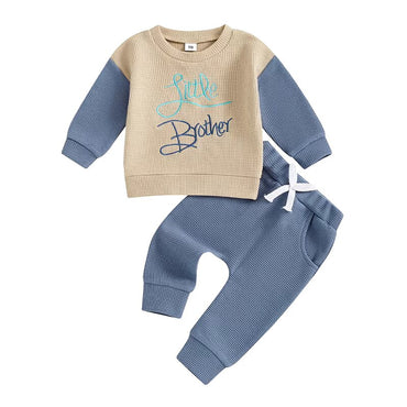 Little Brother Waffle Long Sleeve Set