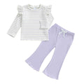 Long Sleeve Striped Toddler Set Purple 12-18 M 