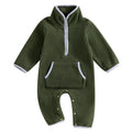 Baby Fleece Jumpsuit Green 0-3 M 