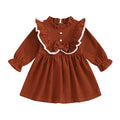 Long Sleeve Corduroy Toddler Dress Orange 12-18 M 