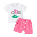 Hole in ONE Short Sleeve Baby Set Pink 12-18 M 