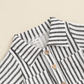 Striped Collared Baby Jumpsuit   