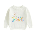 Birthday Rainbow Embroidery Toddler Sweater   