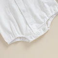 Long Sleeve Linen Button Down Baby Romper   