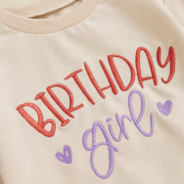 Embroidered Birthday Girl Toddler Sweatshirt   