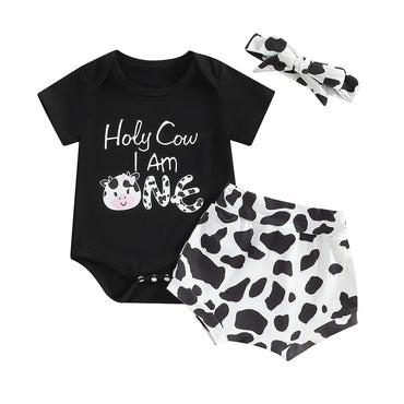 Holy Cow I'm ONE Short Sleeve Baby Set 9-12 M  