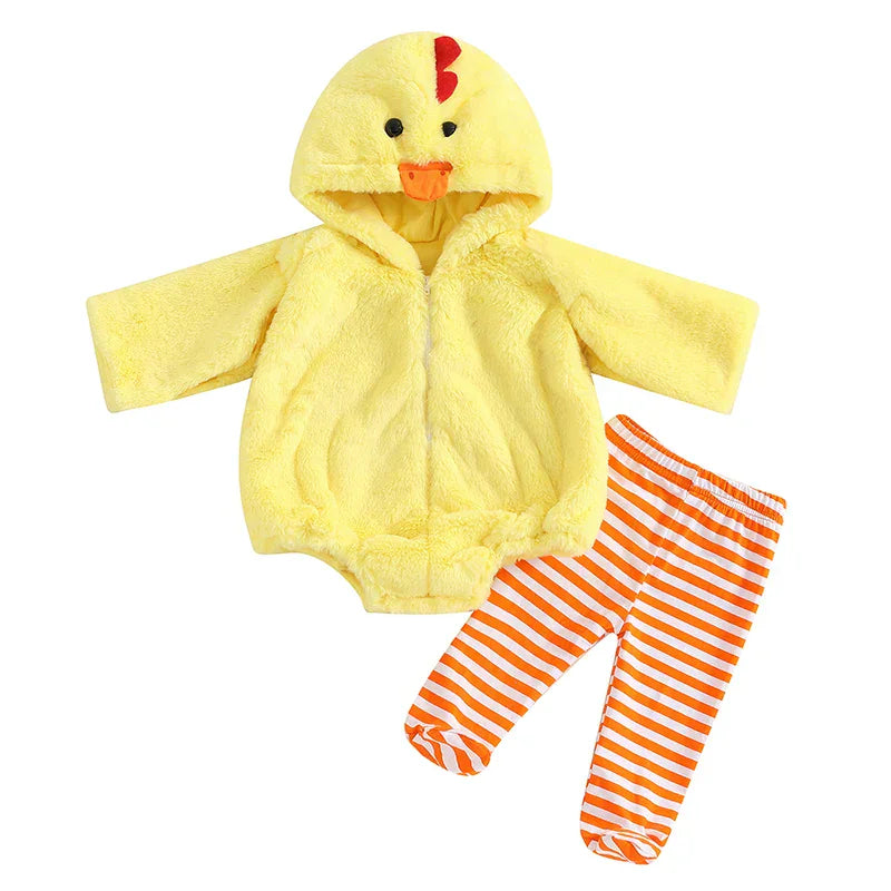 Pumpkin Romper Bodysuit Baby Halloween Pumpkin Costume Romper - Unisex Chicken Outfit For Infants & Toddlers Halloween Outfit