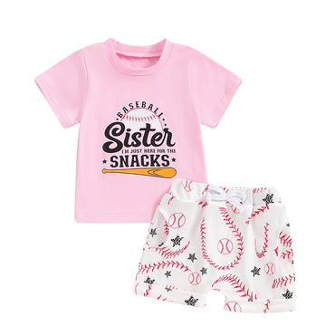 Here For The Snacks Baseball Toddler Set 9-12 M  