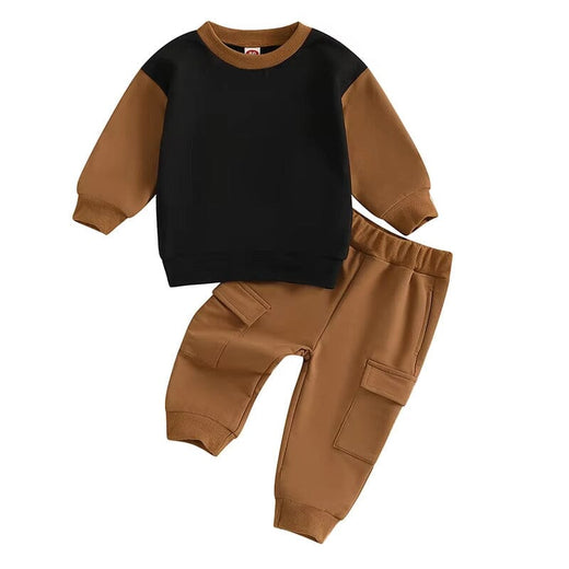 Color Block Cargo Baby Set Brown 3-6 M 