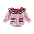 Long Sleeve Watermelon Baby Romper Pink 9-12 M 