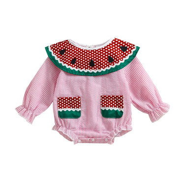 Long Sleeve Watermelon Baby Romper Pink 9-12 M 