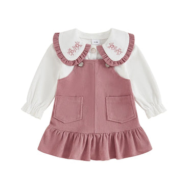 Collared Overall Baby Dress Pink 18-24 M 