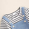 Striped Waffle Suspender Toddler Set