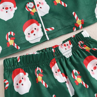 Santa Candy Cane Christmas Pajama Set   