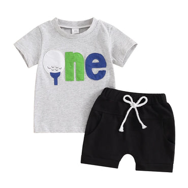 Par-fect ONE Golf First Birthday Baby Set Gray 9-12 M 