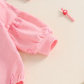 Long Sleeve Bow Baby Romper   