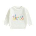 Birthday Rainbow Embroidery Toddler Sweater   