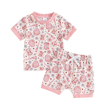 Pink Baseball Baby Girl Set Pink 18-24 M 