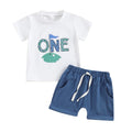 Hole in ONE Short Sleeve Baby Set Blue 9-12 M 