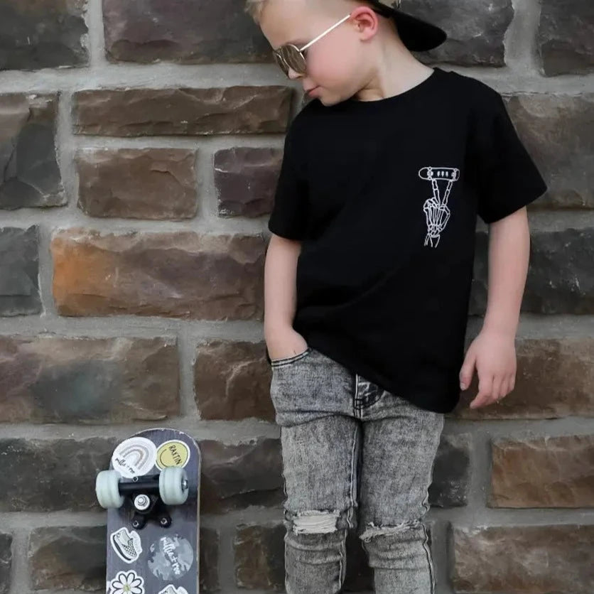 Skate Club Skeleton Toddler Tee   