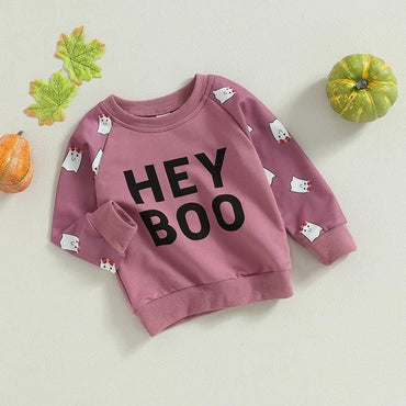 Hey Boo Purple Toddler Sweatshirt   