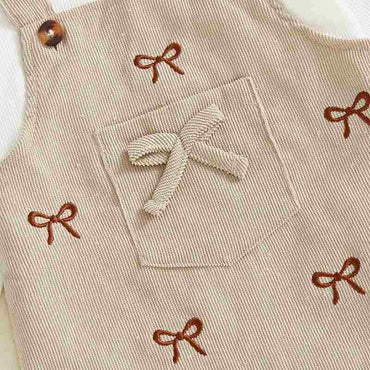 Long Sleeve Bows Ruffled Baby Set