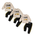 Diggin' It Construction Truck Birthday Long Sleeve Toddler Set 12-18 M  