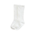 Ribbed Thigh High Baby Socks White 0-6 M 
