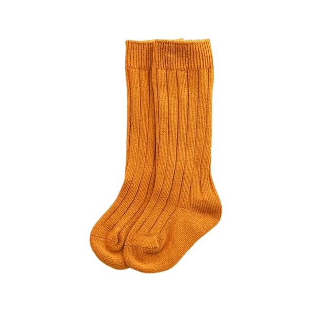 Ribbed Thigh High Baby Socks Yellow 0-6 M 