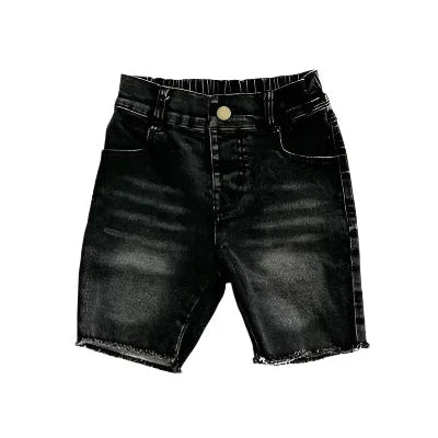 Faded Black Bermuda Denim Toddler Shorts   